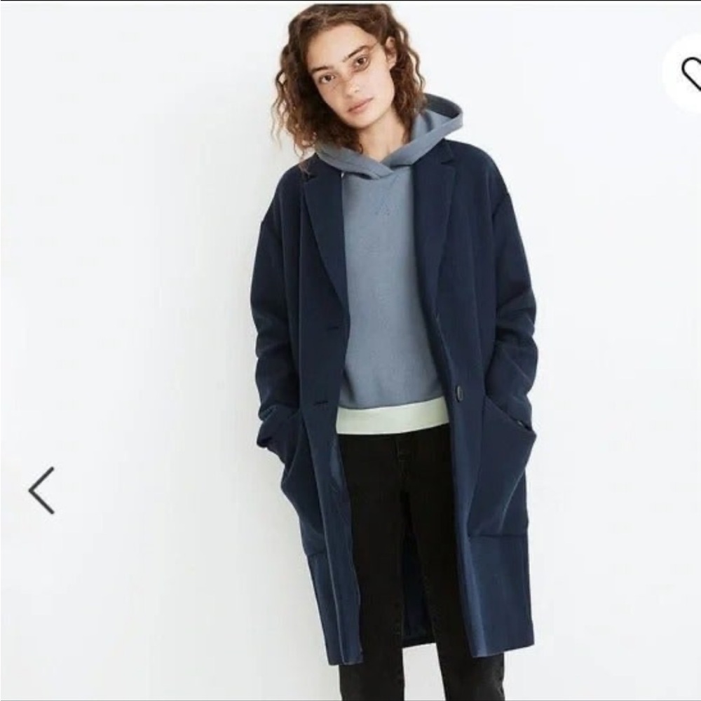 Madewell Navy Blue Wool elmcourt coat size small